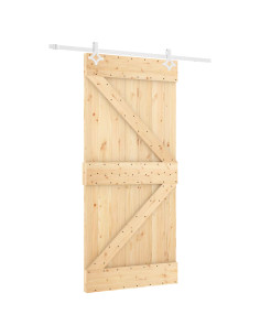 Porta scorrevole Naturale e Bianco 100 x 210 cm 2