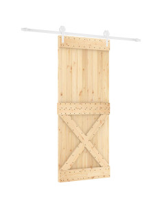 Porta scorrevole Naturale e Bianco 100 x 210 cm 2