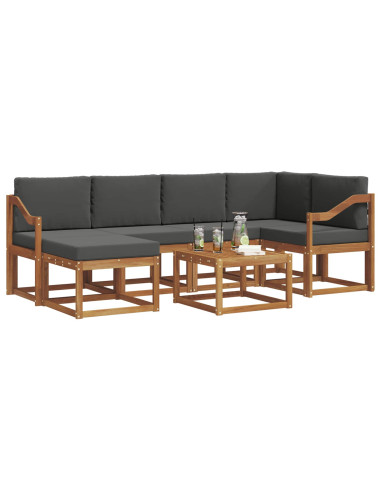 Set di divani da esterno con cuscino 7 pcs Naturale e Antracite