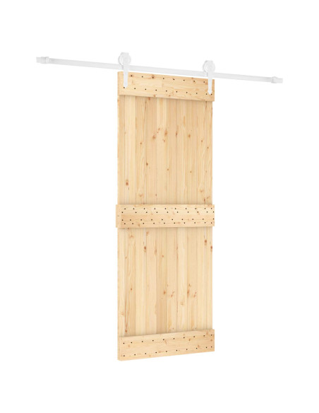 Porta scorrevole Naturale e Bianco 80 x 210 cm