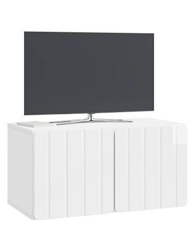 Mobile Porta TV da Muro Bianco Lucido 59,5 x 31 x 30 cm