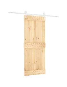 Porta scorrevole Naturale e Bianco 85 x 210 cm 2
