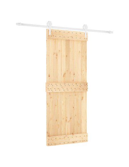 Porta scorrevole Naturale e Bianco 85 x 210 cm