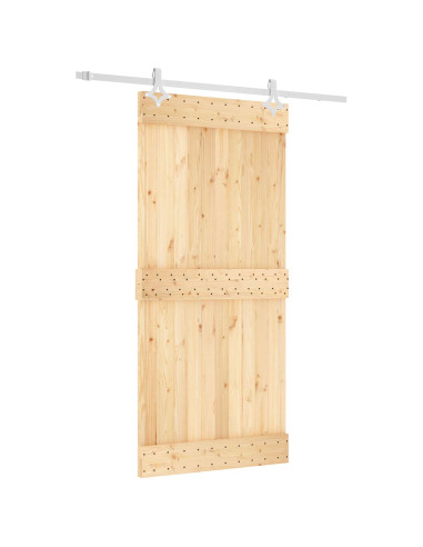 Porta scorrevole Naturale e Bianco 95 x 210 cm