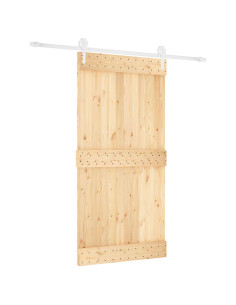 Porta scorrevole Naturale e Bianco 100 x 210 cm 2