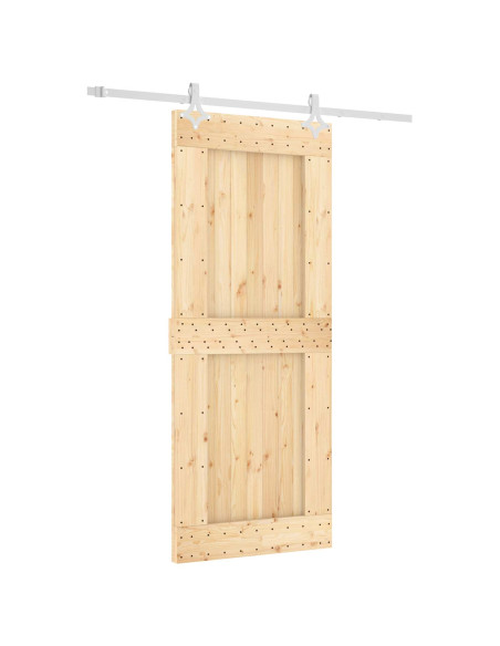 Porta scorrevole Naturale e Bianco 85 x 210 cm