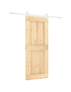 Porta scorrevole Naturale e Bianco 85 x 210 cm 2