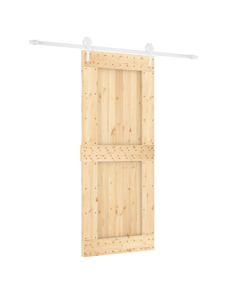 Porta scorrevole Naturale e Bianco 85 x 210 cm