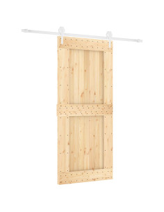Porta scorrevole Naturale e Bianco 90 x 210 cm 2