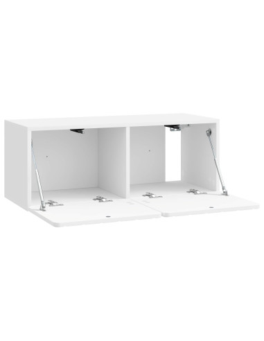 Mobile Porta TV da Muro Bianco Lucido 78,5 x 31 x 30 cm