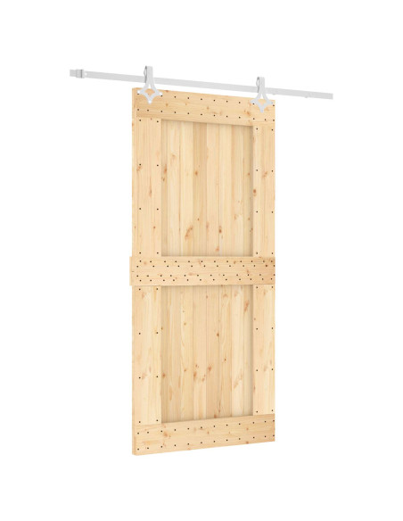 Porta scorrevole Naturale e Bianco 95 x 210 cm