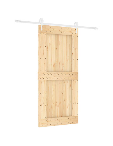 Porta scorrevole Naturale e Bianco 95 x 210 cm