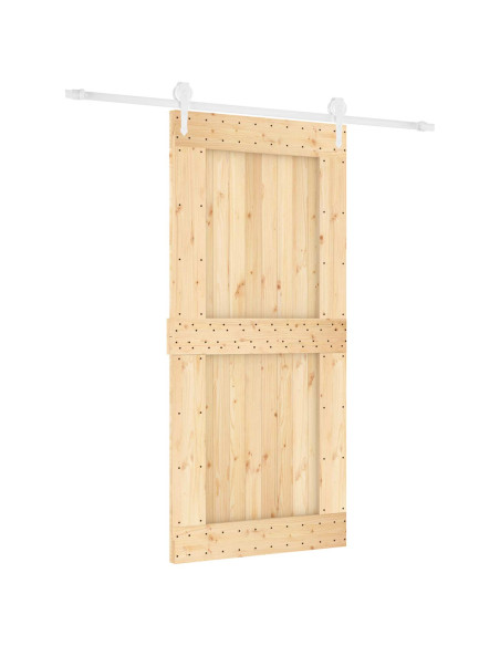 Porta scorrevole Naturale e Bianco 95 x 210 cm