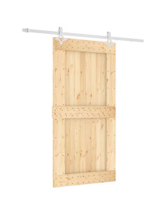 Porta scorrevole Naturale e Bianco 100 x 210 cm 2