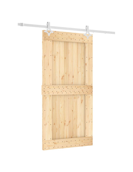 Porta scorrevole Naturale e Bianco 100 x 210 cm