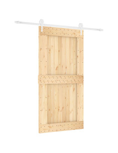 Porta scorrevole Naturale e Bianco 100 x 210 cm 2