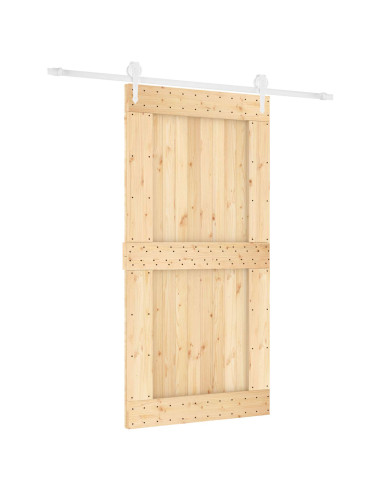 Porta scorrevole Naturale e Bianco 100 x 210 cm