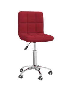 Sedia da Ufficio Girevole Rosso Vino in Tessuto 2