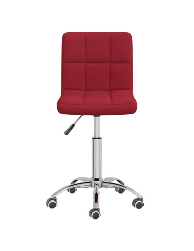 Sedia da Ufficio Girevole Rosso Vino in Tessuto