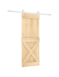 Porta scorrevole Naturale e Bianco 80 x 210 cm 2