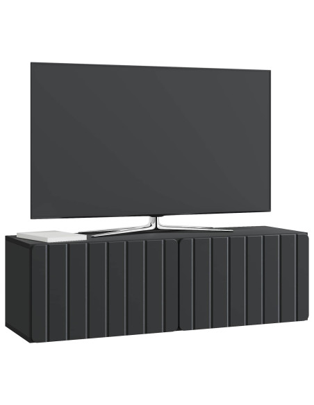 Mobile Porta TV da Muro Montaggio a parete Nero 98 x 31 x 30 cm