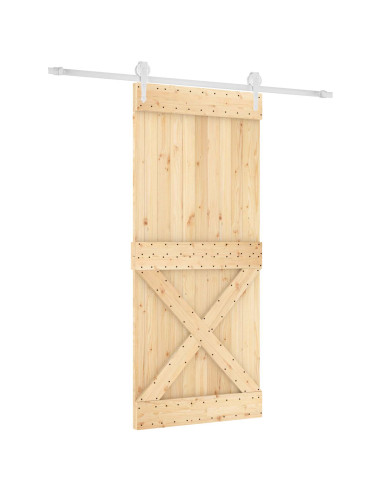 Porta scorrevole Naturale e Bianco 90 x 210 cm