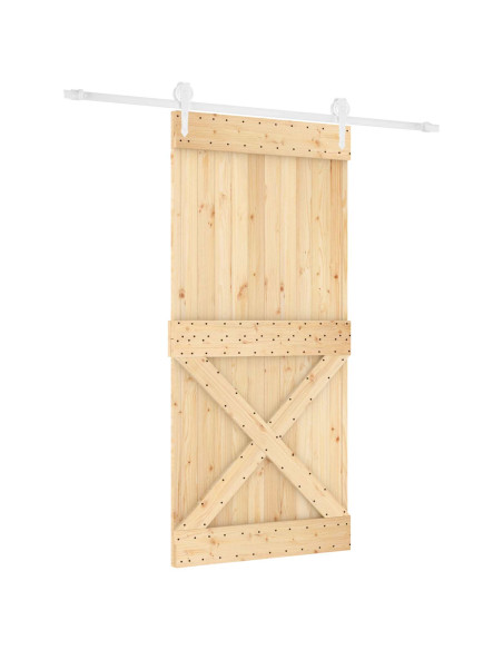 Porta scorrevole Naturale e Bianco 95 x 210 cm