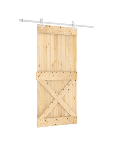 Porta scorrevole Naturale e Bianco 95 x 210 cm