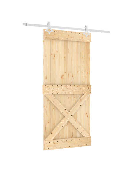Porta scorrevole Naturale e Bianco 95 x 210 cm
