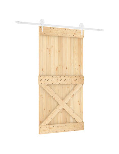 Porta scorrevole Naturale e Bianco 100 x 210 cm 2