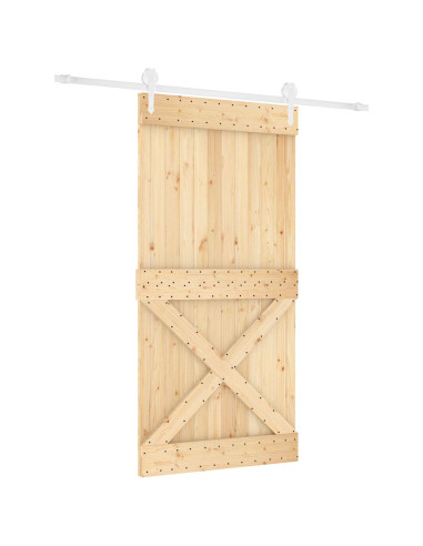 Porta scorrevole Naturale e Bianco 100 x 210 cm