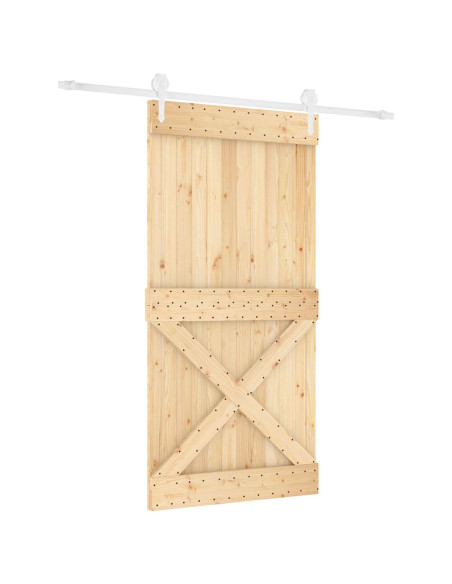 Porta scorrevole Naturale e Bianco 100 x 210 cm