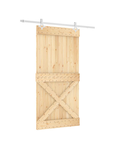 Porta scorrevole Naturale e Bianco 100 x 210 cm