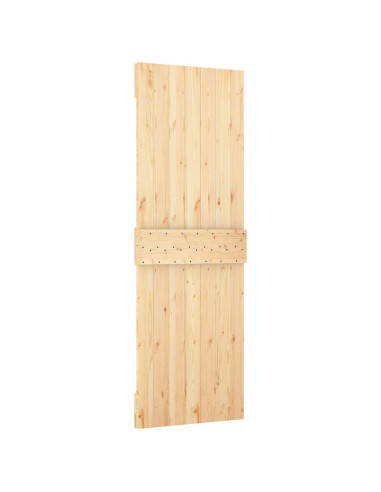 Porta scorrevole Naturale e Nero 70 x 210 cm