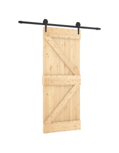 Porta scorrevole Naturale e Nero 85 x 210 cm 2
