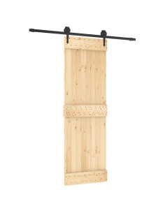 Porta scorrevole Naturale e Nero 70 x 210 cm 2
