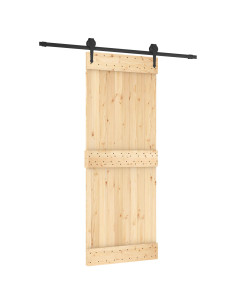 Porta scorrevole Naturale e Nero 80 x 210 cm 2