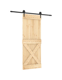 Porta scorrevole Naturale e Nero 80 x 210 cm 2