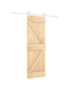 Porta scorrevole Naturale e Bianco 70 x 210 cm 2