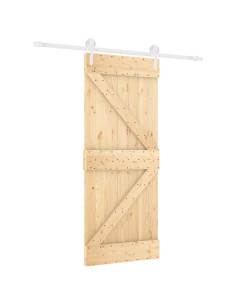 Porta scorrevole Naturale e Bianco 85 x 210 cm 2