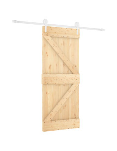 Porta scorrevole Naturale e Bianco 80 x 210 cm 2