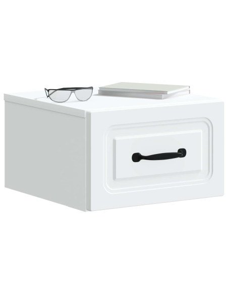 Mobiletto da notte a muro 2 pcs Bianco 34,5 x 33 x 20 cm