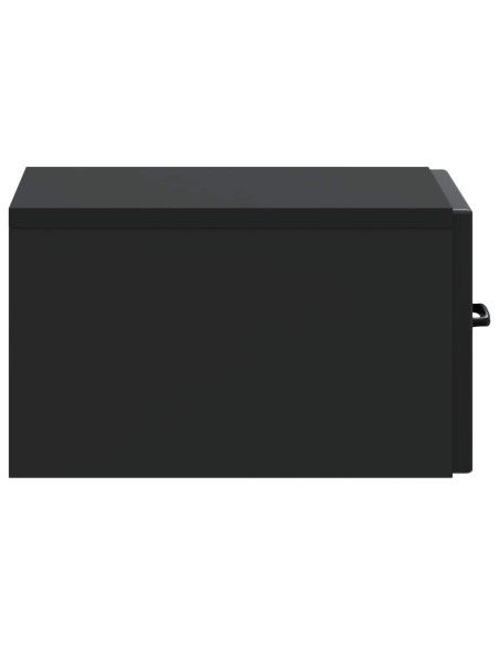 Mobiletto da notte a muro con cassetto Nero 34,5 x 33 x 20 cm