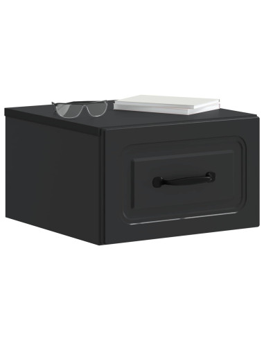 Mobiletto da notte a muro 2 pcs Nero 34,5 x 33 x 20 cm