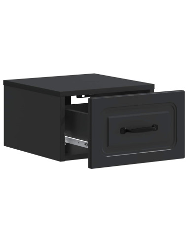 Mobiletto da notte a muro 2 pcs Nero 34,5 x 33 x 20 cm