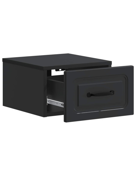 Mobiletto da notte a muro 2 pcs Nero 34,5 x 33 x 20 cm