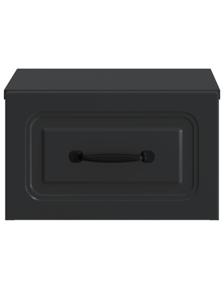 Mobiletto da notte a muro 2 pcs Nero 34,5 x 33 x 20 cm