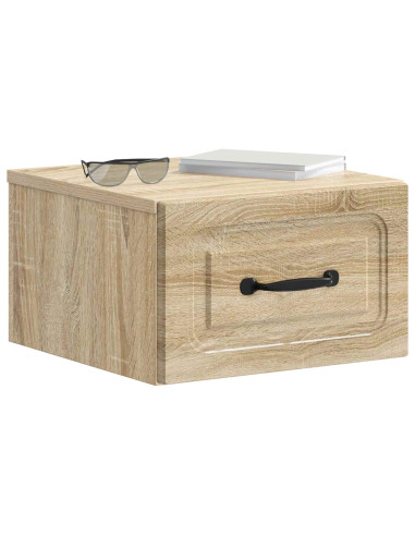 Mobiletto da notte a muro Rovere Sonoma 34,5 x 33 x 20 cm