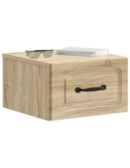 Mobiletto da notte a muro Rovere Sonoma 34,5 x 33 x 20 cm