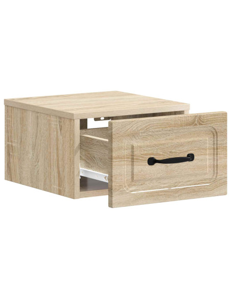 Mobiletto da notte a muro Rovere Sonoma 34,5 x 33 x 20 cm